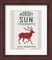 Framed 'Midnight Sun Reindeer Feed' border=