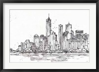 Framed Skyline Sketches I No Words Flowers