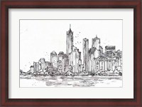 Framed Skyline Sketches I No Words Flowers