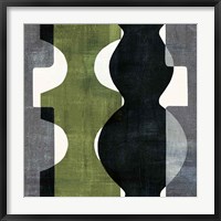 Framed Geometric Deco II with Green