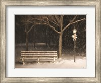 Framed Snowy Bench