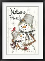 Framed Welcome Friends Snowmen