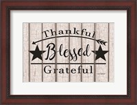 Framed Blessed Thankful Grateful