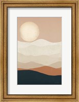 Framed Mojave Mountains and Moon Crop