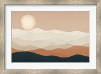 Framed Mojave Mountains and Moon