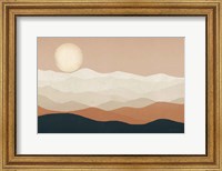 Framed Mojave Mountains and Moon