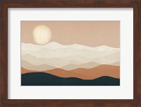 Framed Mojave Mountains and Moon