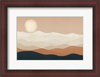 Framed Mojave Mountains and Moon