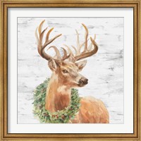 Framed Woodland Holidays Stag Gray