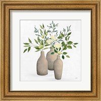 Framed Natural Bouquet II White