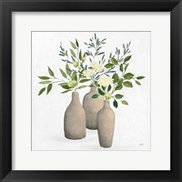 Framed Natural Bouquet II White