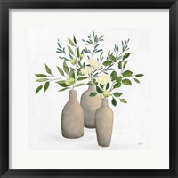 Framed 'Natural Bouquet II White' border=