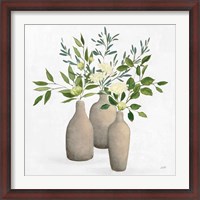 Framed Natural Bouquet II White