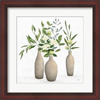 Framed 'Natural Bouquet I White' border=