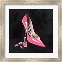 Framed 'Pink Shoe I Crop' border=