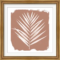 Framed 'Nature by the Lake - Frond III Warm Sq' border=