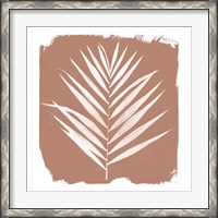 Framed 'Nature by the Lake - Frond III Warm Sq' border=