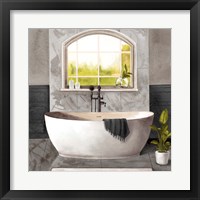 Framed 'Marble Bath I black & white' border=