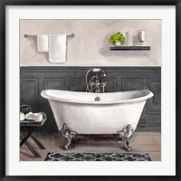Framed Serene Bath II black & white