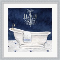 Framed 'Navy Blue Bath I' border=