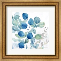 Framed Eucalyptus Leaves Navy I