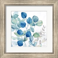 Framed Eucalyptus Leaves Navy I