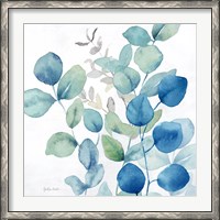 Framed Eucalyptus Leaves Navy II