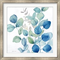 Framed Eucalyptus Leaves Navy II