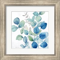 Framed Eucalyptus Leaves Navy II