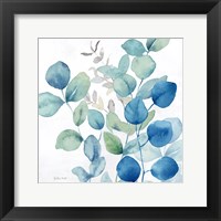 Framed Eucalyptus Leaves Navy II