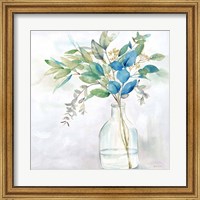 Framed Eucalyptus Vase Navy I