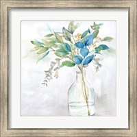 Framed Eucalyptus Vase Navy I