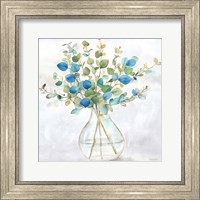 Framed Eucalyptus Vase Navy II