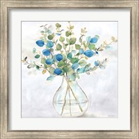 Framed Eucalyptus Vase Navy II