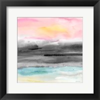 Framed Pink Sunset Abstract square I