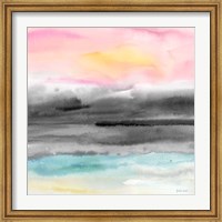 Framed Pink Sunset Abstract square I