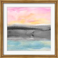 Framed Pink Sunset Abstract square II