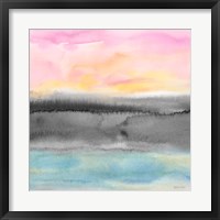 Framed Pink Sunset Abstract square II