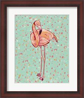 Framed 'Flamingo Portrait I' border=
