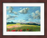 Framed Scarlet Meadow Green