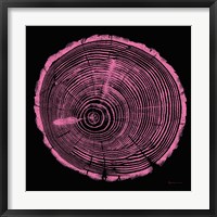 Framed Tree Trunk pink on black