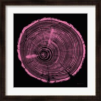 Framed Tree Trunk pink on black