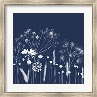 Framed Indigo Flowers I