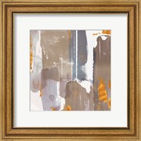 Framed 'Icescape Abstract Grey Gold I' border=