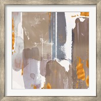 Framed Icescape Abstract Grey Gold I
