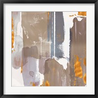 Framed 'Icescape Abstract Grey Gold I' border=
