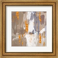 Framed Icescape Abstract Grey Gold III