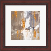 Framed 'Icescape Abstract Grey Gold III' border=