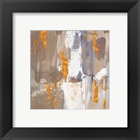 Framed 'Icescape Abstract Grey Gold III' border=