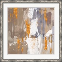 Framed 'Icescape Abstract Grey Gold III' border=